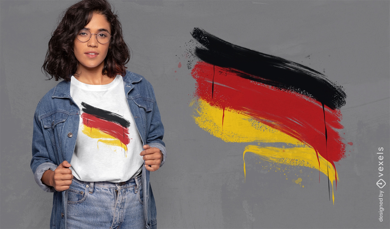 Brushstroke German flag t-shirt design