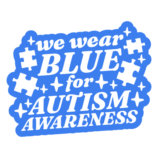 Nos vestimos de azul para concienciar sobre el autismo Diseño PNG