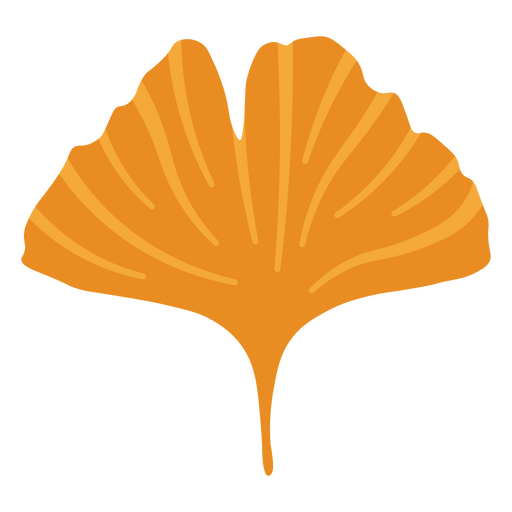 Orange leaf flat PNG Design