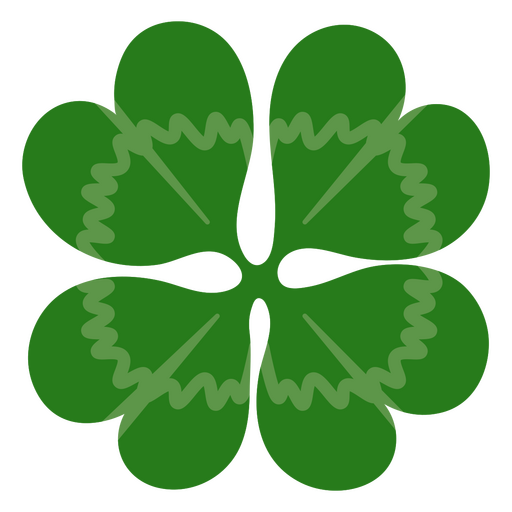 Green clover leaf flat PNG Design