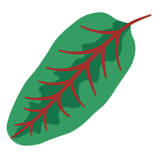 Grünes Blatt mit roten Adern PNG-Design