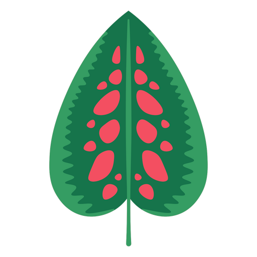 Design frondoso com cores vermelhas e verdes Desenho PNG