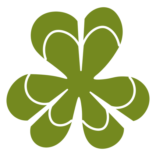 Green leafy flower cut out PNG Design