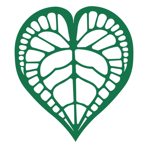 Intricate leaf heart design PNG Design