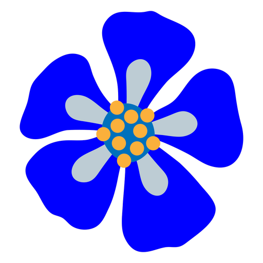 Ilustração de flor azul vibrante Desenho PNG