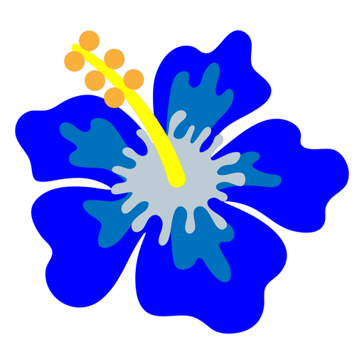 Desenho de flores azuis e amarelas Desenho PNG