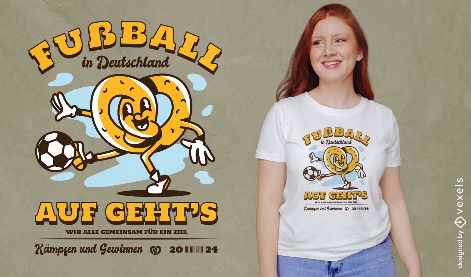 Diseño de camiseta divertida de fútbol de Alemania.