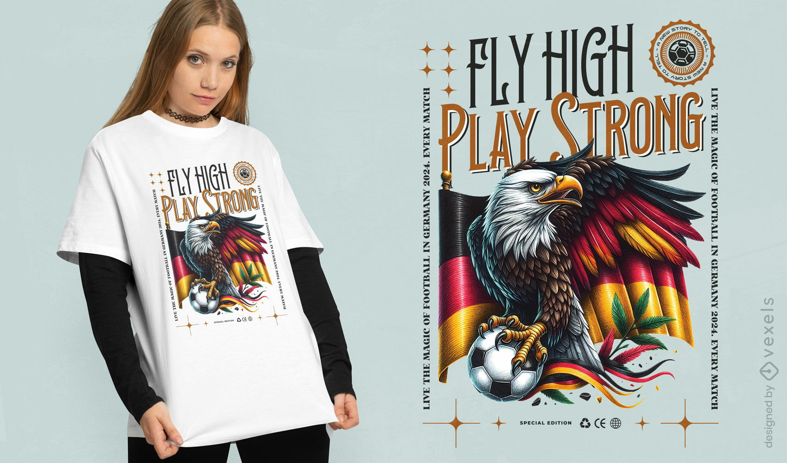 Deutsches Adler Fußball T-Shirt Design