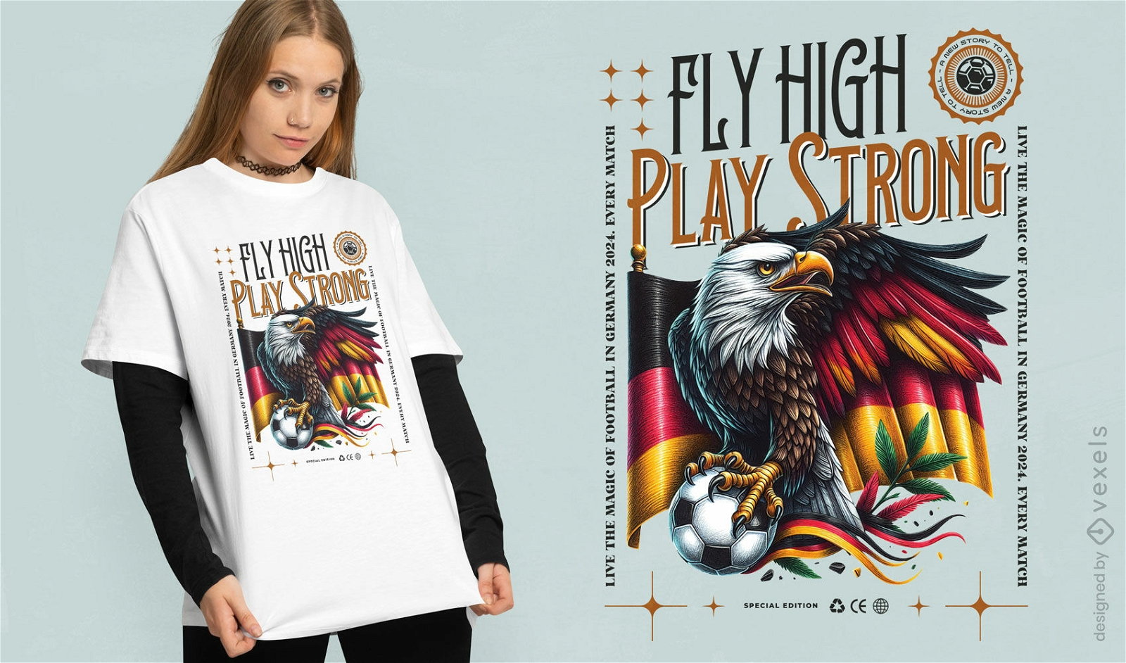 German eagle football t-shirt design