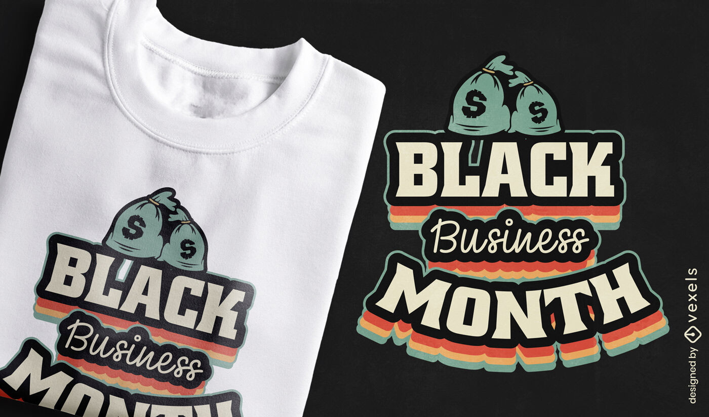 Schwarzes Business-Monat-T-Shirt-Design