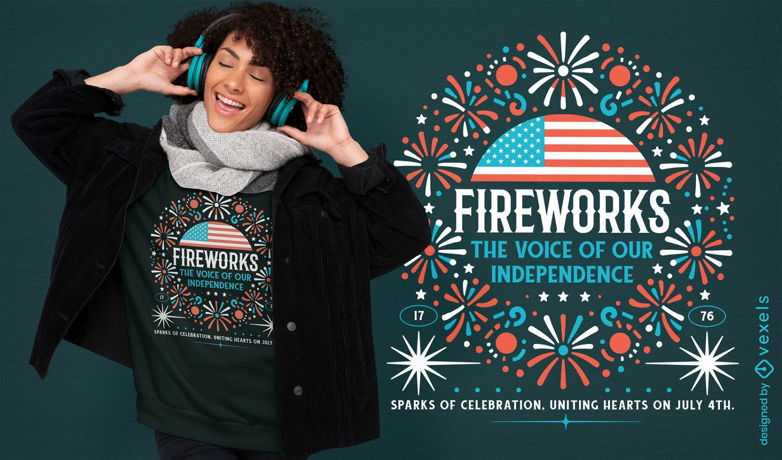 Fireworks independence t-shirt design