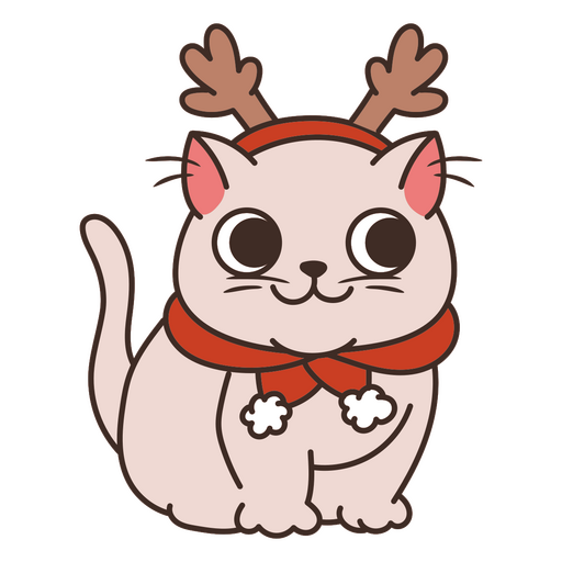 Cute cat with reindeer custome PNG Design