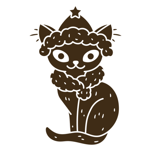 Verspielte festliche Katzenillustration PNG-Design