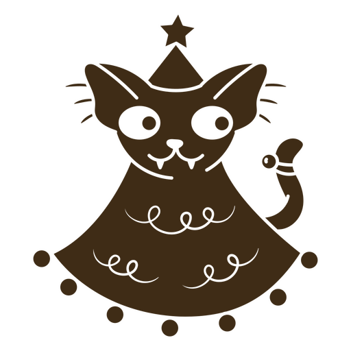 Linda ilustración festiva de gato Diseño PNG