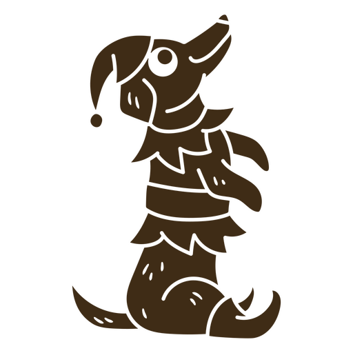 Playful dog in festive costume illustration PNG Design