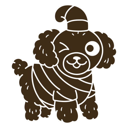 Perro de dibujos animados juguetón con un traje festivo Diseño PNG