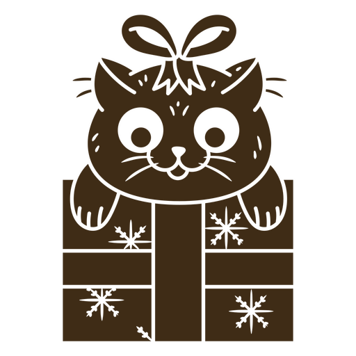 Verspielte Katze im Geschenkdesign PNG-Design