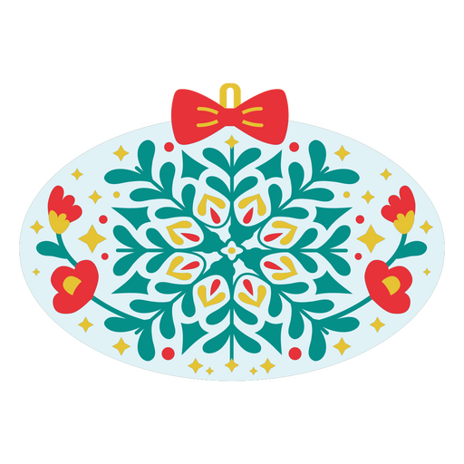 Festliches florales Ornament-Design mit einer skurrilen Schleife PNG-Design
