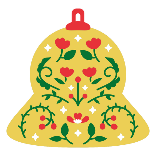 Festive floral bell design PNG Design