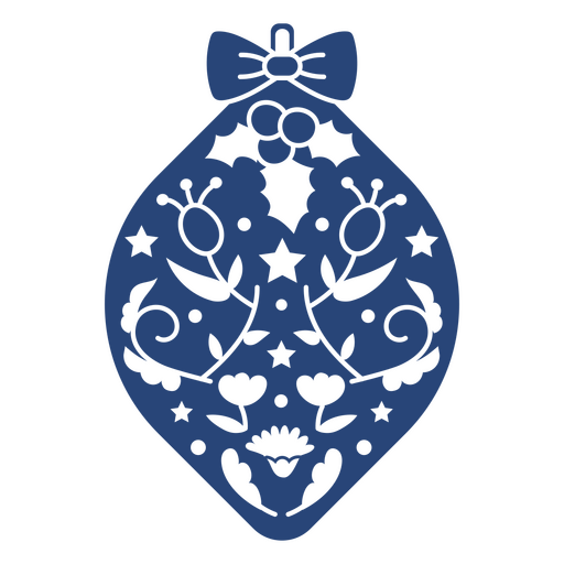 Design elegante de enfeite de Natal com elementos florais Desenho PNG
