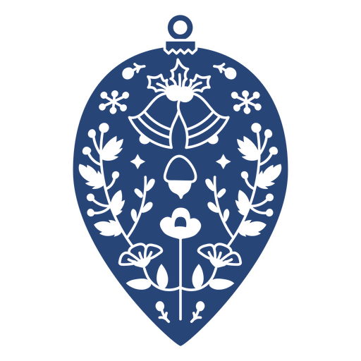 Elegante diseño de adorno navideño con elementos florales. Diseño PNG