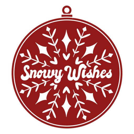 Enfeite festivo de floco de neve com desejos nevados Desenho PNG