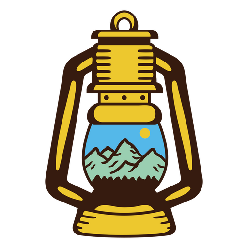 Mountain landscape lamp design PNG Design