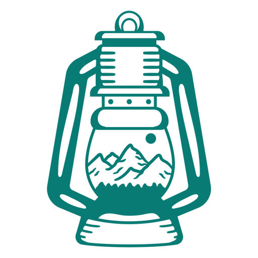 Unique mountain lamp design PNG Design