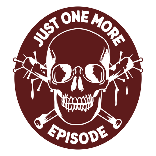 Design de caveira com apenas mais uma legenda de episódio Desenho PNG