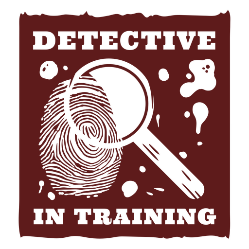 Diseño humorístico de detective en formación con lupa y huella dactilar. Diseño PNG