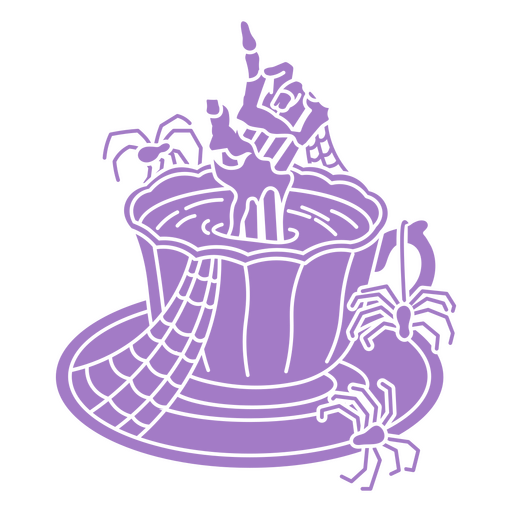 Recorte para taza con forma de telaraña morada Diseño PNG