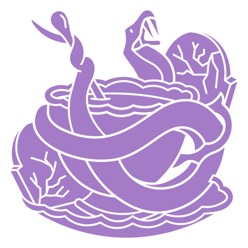 Purple snake mug PNG Design