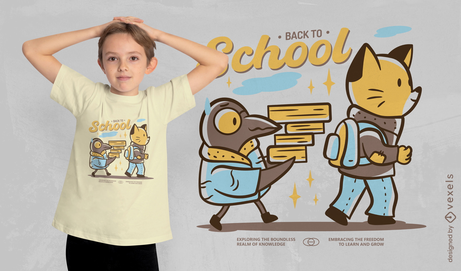 Design de camiseta de desenho animado de volta às aulas
