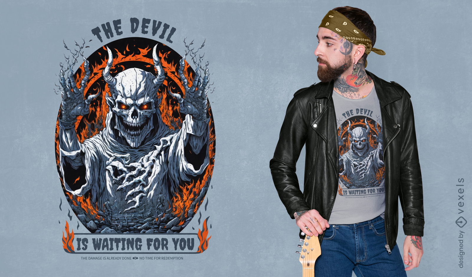Devil warning t-shirt design