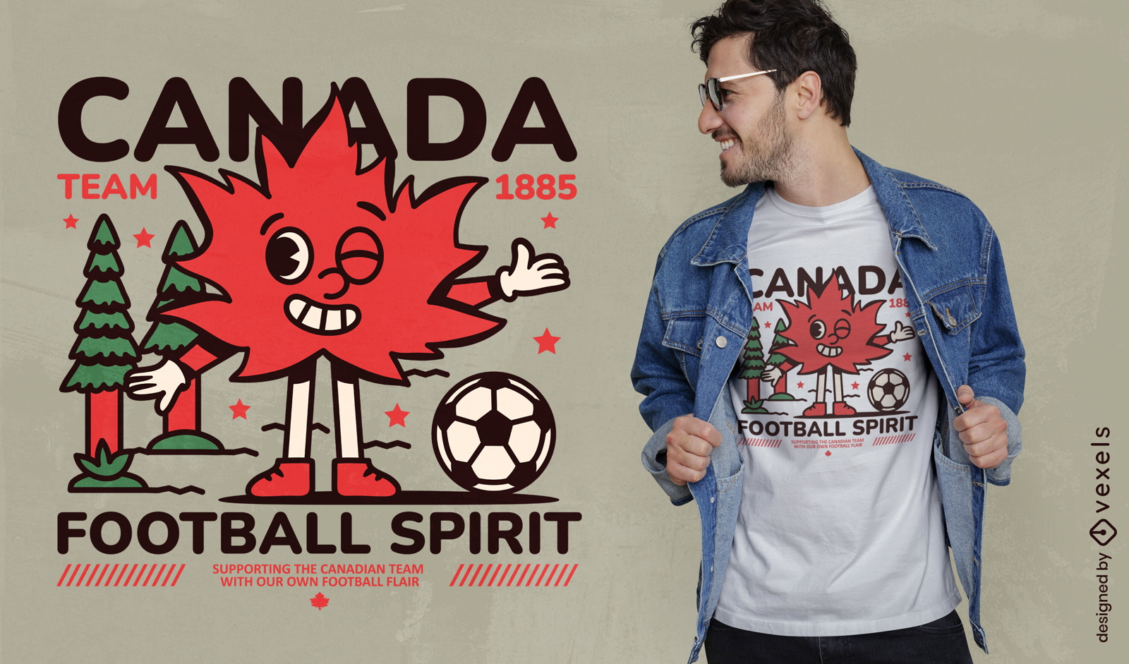 Design de camiseta de futebol canadense