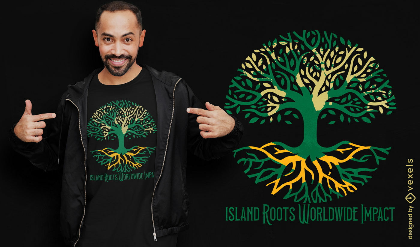 Diseño de camiseta del árbol de jamaica.