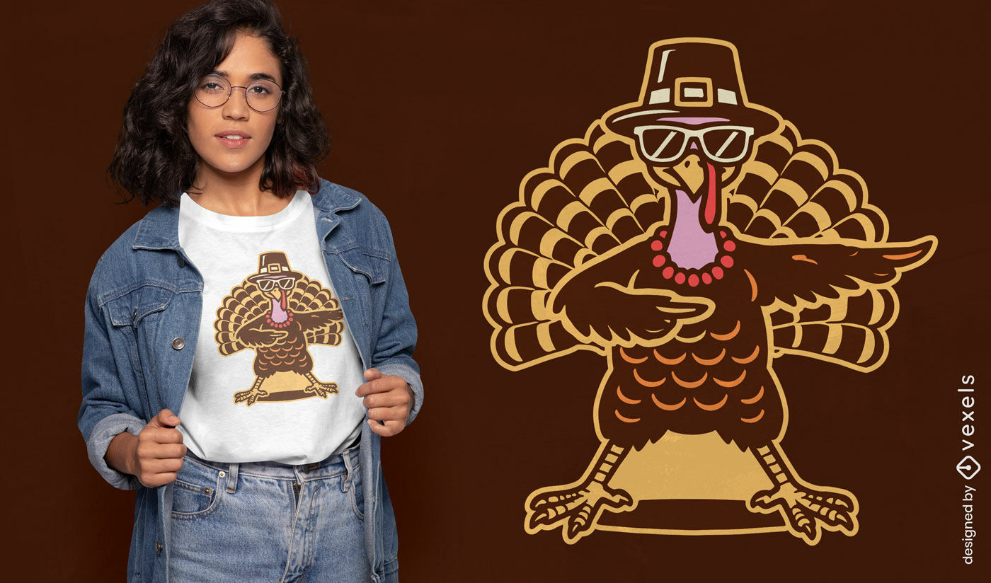 Pilgrim turkey flossing t-shirt design