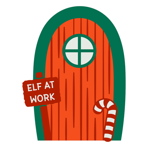 Design de porta de elfo caprichoso com sinalização divertida Desenho PNG