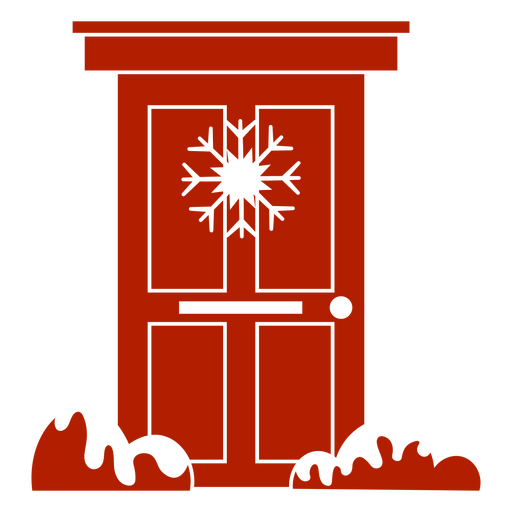 Red door with snowflake design PNG Design