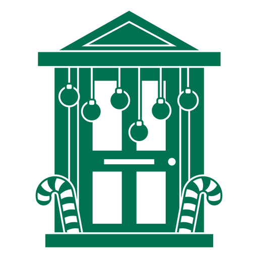 Porta verde com design de bolas penduradas Desenho PNG