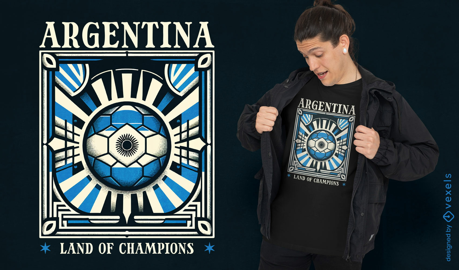 Diseño de camiseta del equipo argentino.