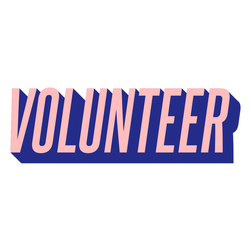 Volunteer pink and blue design PNG Design