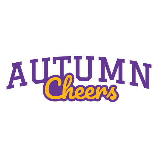 Playful autumn cheers text design PNG Design