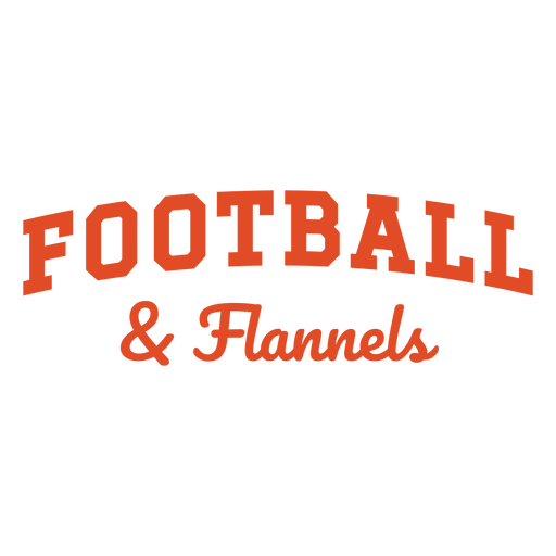 Verspieltes Textdesign mit Fußball- und Flanellmotiven PNG-Design