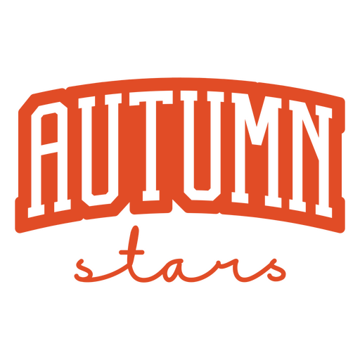 Diseño tipográfico de estrellas de otoño Diseño PNG