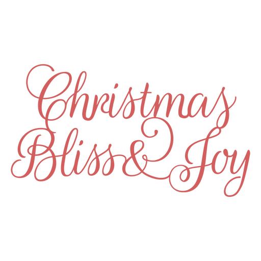 Elegant christmas quote design featuring bliss and joy PNG Design