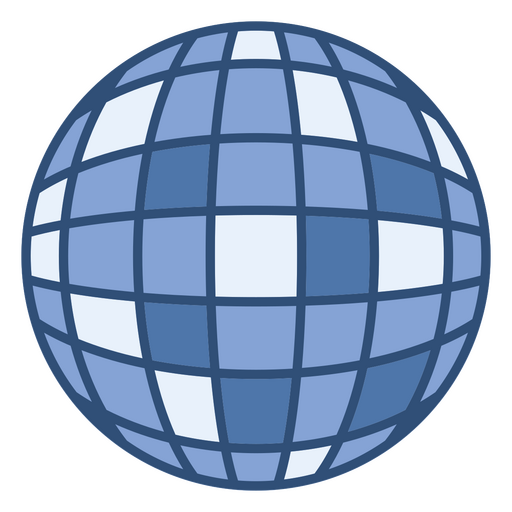 Stylized blue mosaic globe design PNG Design