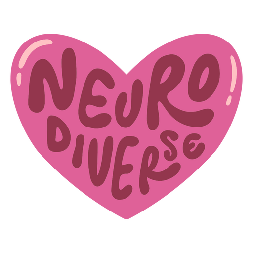 Design fofo de coração neurodiverso Desenho PNG