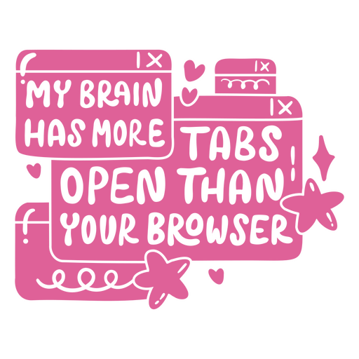 Diseño de cita humorística sobre el cerebro para amantes de la tecnología. Diseño PNG