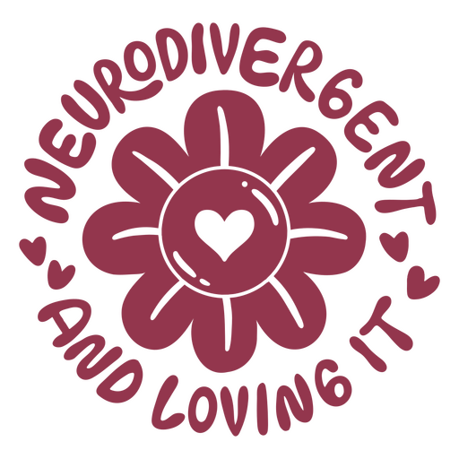 Neurodivergent and loving it cut out design PNG Design